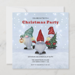 Invitation Noël Gnomes