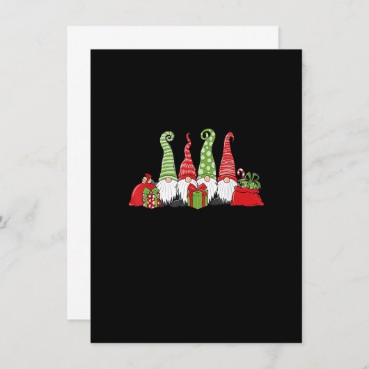 Invitation Noël Gnomes Drôle Noël Soir Vibes d'hiver_ (Devant / Derrière)