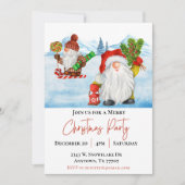 Invitation Noël Gnomes Joyeux fête (Devant)