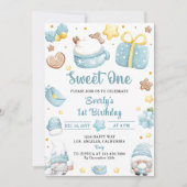 Invitation Noël Gnomes Sweet Un 1er anniversaire fête (Devant)