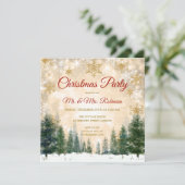 Invitation Noël Gold Winter Wonderland (Debout devant)