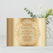 Invitation Noël Golden brillant (Debout devant)