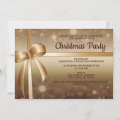 Invitation Noël Golden Elegant élégant belle fête (Devant)