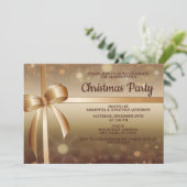 Invitation Noël Golden Elegant élégant belle fête (Debout devant)