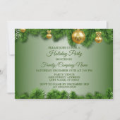 Invitation Noël Golden Ornaming Fête des fêtes (Devant)