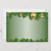 Invitation Noël Golden Ornaming Fête des fêtes (Dos)