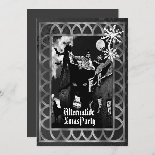 Invitation Noël gothique alternatif (Devant / Derrière)