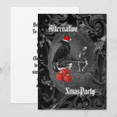 Invitation Noël gothique alternatif de Père Noël (Devant / Derrière)