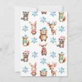 Invitation Noël Hiver Baby shower des animaux de bois (Dos)