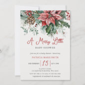 Invitation Noël Hiver Floral Joyeux Petit Baby shower (Devant)