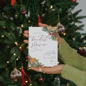 Invitation Noël hiver Floral Joyeux Petite Fête des mariées