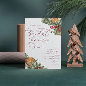 Invitation Noël hiver Floral Joyeux Petite Fête des mariées