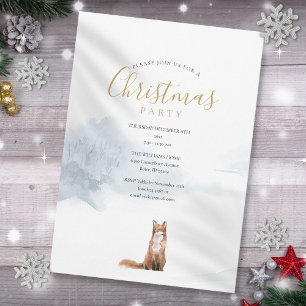 Invitation Noël hiver Fox Fête