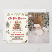 Invitation Noël hiver Gingerbread Cookie Anniversaire Photo (Devant)