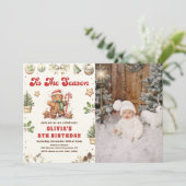 Invitation Noël hiver Gingerbread Cookie Anniversaire Photo (Debout devant)