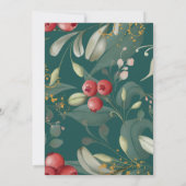 Invitation Noël hiver Holly Berry Mariage (Dos)