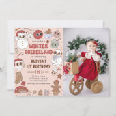 Invitation Noël hiver Onederland 1er anniversaire Photo (Devant)