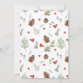 Invitation Noël hiver Rouge Aquarelle Fête des mariées (Dos)