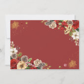 Invitation Noël Hiver Rouge Or Poinsettia Enregistrer La Date (Dos)