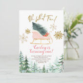 Invitation Noël Hiver Sleigh Oh Quel Amusement Premier Annive (Debout devant)