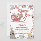 Invitation Noël hiver Super Sweet Un 1er anniversaire (Devant)