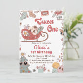 Invitation Noël hiver Super Sweet Un 1er anniversaire (Debout devant)