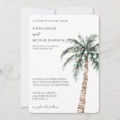 Invitation Noël hiver Tropical Palm Tree Mariage (Devant)
