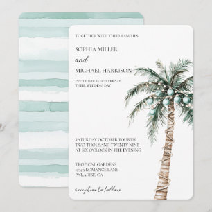 Invitation Noël hiver Tropical Palm Tree Mariage