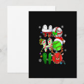 Invitation Noël Ho Ho Ho Amoureux Du Baseball Père Noël Reind (Devant / Derrière)