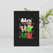 Invitation Noël Ho Ho Ho Amoureux Du Baseball Père Noël Reind (Debout devant)