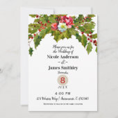 Invitation Noël Holiday Holly Berry Mariage d'hiver (Devant)