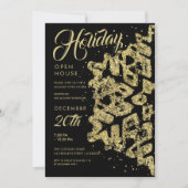Invitation Noël Holiday Open House Gold Parties scintillant N (Devant)