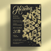Invitation Noël Holiday Open House Gold Parties scintillant N