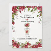 Invitation Noël Holiday Poinsettia Holly Berry Mariage (Devant)