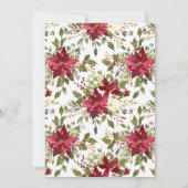 Invitation Noël Holiday Poinsettia Holly Berry Mariage (Dos)