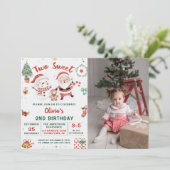 Invitation Noël Holiday Snowman Two Sweet 2e anniversaire (Debout devant)