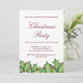 Invitation Noël Holly Berries (Debout devant)