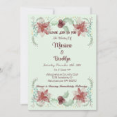 Invitation Noël Holly Berry Botanical Green À feuillage persi (Devant)