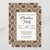 Invitation Noël Holly, Crème Vintage et Brown (Devant / Derrière)