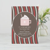 Invitation Noël Hot Cocoa Party Sucre de canne Brown (Debout devant)