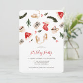 Invitation Noël illustration aquarelle fête (Debout devant)