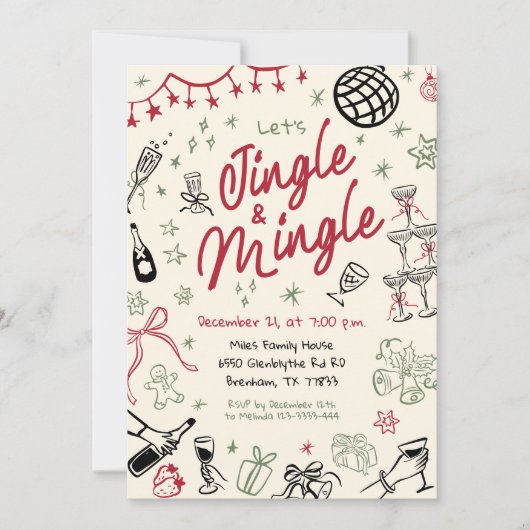 Invitation Noël Jingle et Mingle invitation, Noël (Devant)