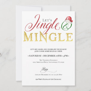 Invitation Noël Jingle Mingle Noël Fête de la saison