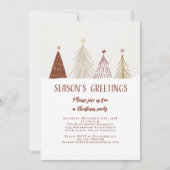 Invitation Noël Joyeuses Fêtes Élégante fête (Devant)