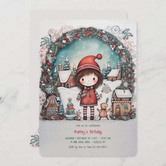 Invitation Noël joyeux (Devant / Derrière)