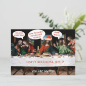 Invitation Noël Joyeux Anniversaire Jésus Comics Style Drôle (Debout devant)