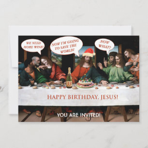 Invitation Noël Joyeux Anniversaire Jésus Comics Style Drôle