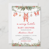 Invitation Noël Joyeux petit Baby shower (Devant)