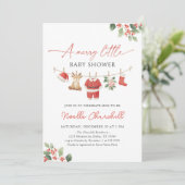 Invitation Noël Joyeux petit Baby shower (Debout devant)