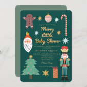 Invitation Noël Joyeux Petit Baby shower (Devant / Derrière)